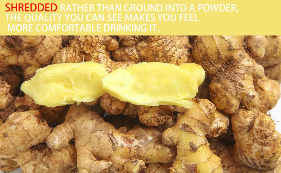 Organic Ginger Root Tea Bags - 60 Bags/6.4 Oz Caffeine Free, 100% Naturally Pure Ginger No Additives, Non-GMO - herbal tea