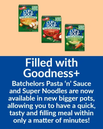 Batchelors Cup a Soup Mushroom 4 Sachets 99g - filled with goodness+