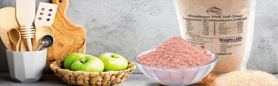 1 KG (Fine) Pure Pink Himalayan Salt Premium Quality Unrefined 100% Natural by Magic Salt  - banner 1