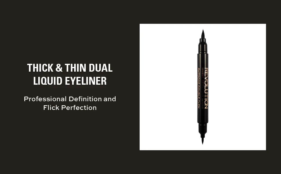 Revolution Beauty London Thick and Thin Dual Liquid Eyeliner 1ml - Makeup Revolution, Thick & Thin Dual Liquid Eyeliner
