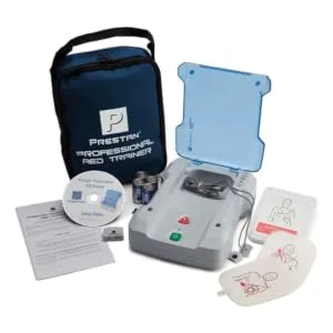 Reliance Medical PRESTAN English/Spanish AED Trainer Clear Confident Voice Instructions Volume Control Language Button. Pre-Connected Pad. Easy application And Removal Due To The Foam Structure single - prestan professional aed trainer