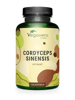 Cordyceps Sinensis Vegavero | Mushroom Extract Powder | 120 Capsules (4-Month Supply) | NO Additives Lab-Tested | Vegan - cordyceps