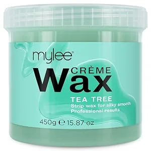 Mylee Complete Waxing Kit Includes Salon Quality Wax Heater Soft Cream Wax Waxing Strips Spatulas and Mylee Pre & After Care Lotion (Tea Tree) - waxing kit