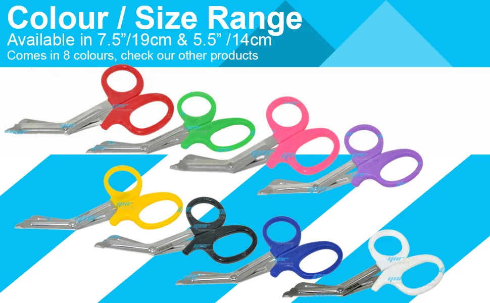 YNR Paramedic Vet EMT EMS Trauma Shears Nurses Utility Bandage Fire Rescue First Aid Medical Scissors CE (7.5" Blue) 7.5" Blue - ynr utility scissors