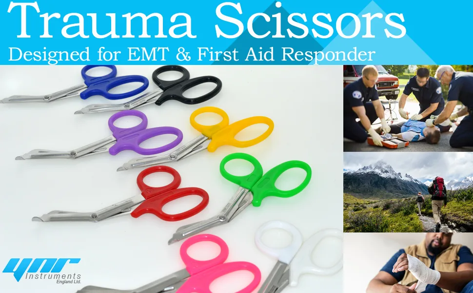 YNR Paramedic Vet EMT EMS Trauma Shears Nurses Utility Bandage Fire Rescue First Aid Medical Scissors CE (7.5" Black) 7.5" Black - utility scissors trauma scissors