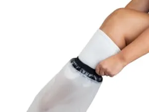 LimbO Waterproof Protectors Cast and Dressing Cover - Adult Half Leg (M200: 65-90 cm Above Knee Circ. (5 0 6 0)) - Step Three