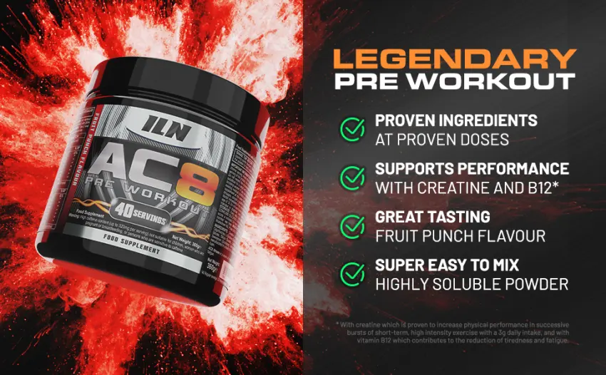 AC8 Pre Workout Powder Preworkout for Men and Women with Creatine and Caffeine Pre-Workout Supplements (Fruit Punch) - pre-workout