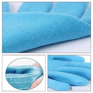 Pinkiou Moisturising Socks and Gloves Gel Inner Use for Cracked Foot Hands (Blue) Socks+Gloves Blue - product information 19