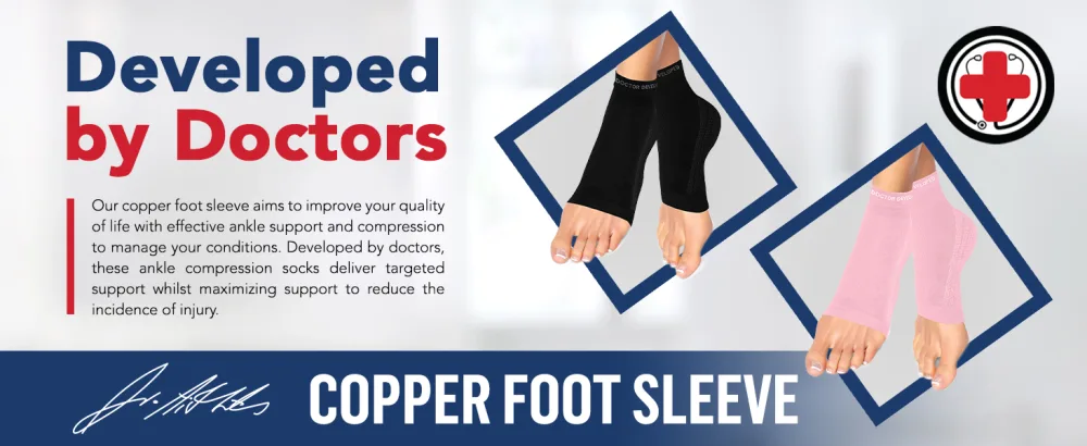 Doctor Developed Copper Infused Foot Compression Sleeves/Plantar Fasciitis Socks PAIR and Doctor Written Handbook M (Black) - Doctor Developed Copper Foot Sleeves/Plantar Fasciitis Socks (Pair) and Doctor Written Handbook