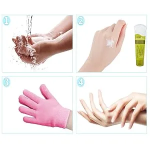 Pinkiou Moisturising Gloves for Dry Hands Overnight Hand moisturising Gloves Cotton Silicone Gel Inside for Moisturizing Softening (Pink) Gloves Pink - product information 21
