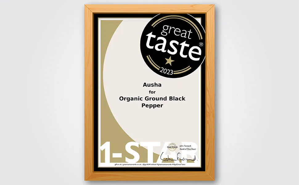 Ausha Organic Ground Black Pepper 200g - Coarse | Winner Great Taste Award 2023 200 g (Pack of 1) - black pepper powder