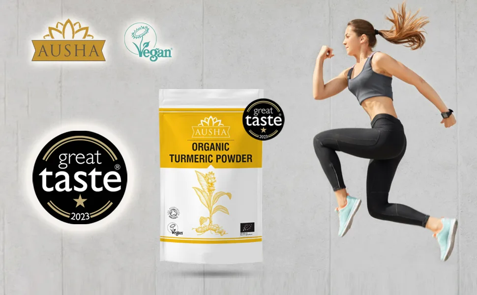Ausha Organic Turmeric Powder 200g | 5-6% Curcumin - Double Strength | Winner Great Taste Award 2023 200 g (Pack of 1) - turmeric powder