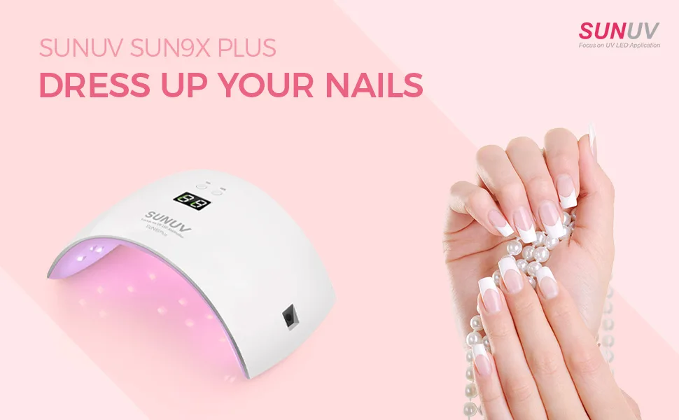 UV LED Gel Nail Lamp SUNUV 36W UV lamps for Gel Nails Manicure Pedicure Sensor 30s/60s Timer LCD Screen - SUNUV Sun9X Plus