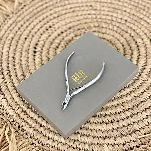 Rui Smiths Professional Carbon Steel Cuticle Nippers for Home Users French Handle Double Spring 6mm Jaw (Full Jaw) - nipper on box