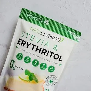 NKD Living Stevia & Erythritol (1:1) Same Sweetness as Sugar Natural Zero Calorie Sugar Replacement 750g - Erythritol + Stevia 1:1