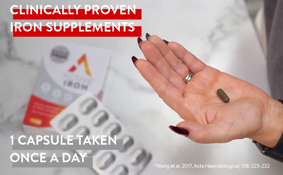 Active Iron Supplement | 30 Iron Capsules | Non- Constipating | Fights Tiredness & Fatigue | Clinically Proven to Increase Iron Levels - immuneaplus