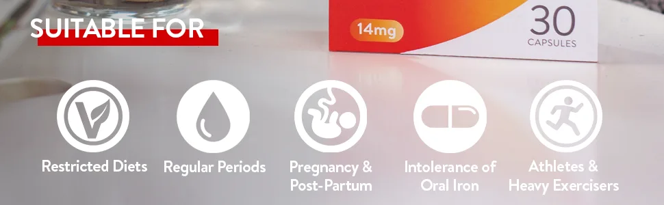Active Iron Supplement | 30 Iron Capsules | Non- Constipating | Fights Tiredness & Fatigue | Clinically Proven to Increase Iron Levels - Immunitylongimagebottom