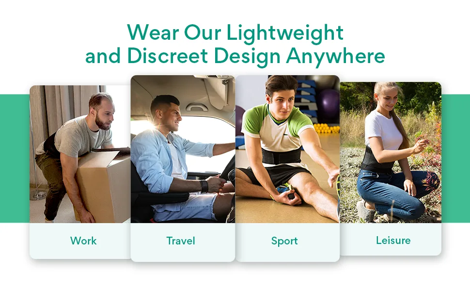 Lumbar Belt - Patented 3-Zone Structure for NATURAL POSTURE - 3X Less Inflammation - Sweat-Wicking & 2X MORE BREATHABLE - Bio-Based - Supportiback - Lumbar Belt - B071LQ6GMS