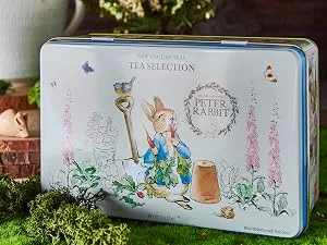 New English Teas Peter Rabbit Tea Caddy with 40 Earl Grey Teabags - Beatrix Potter Earl Grey 40 Count (Pack of 1) - vintage victorian mini tins