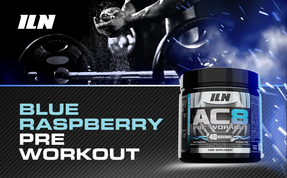 AC8 Pre Workout Powder Preworkout for Men and Women with Creatine and Caffeine Pre-Workout Supplements (Blue Raspberry) - pre workout