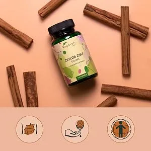 Ceylon Cinnamon 2000mg Vegavero | High Strength Extract (8:1) | NO Additives Lab-Tested | 4 Months Supply 120 Capsules | Vegan - Cinnamon