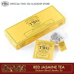 TWG Tea - Red Jasmine Tea - Rooibos Tea - Jasmine Flower - 15 Hand Sewn Cotton Tea Bags - Gift Set - red jasmine