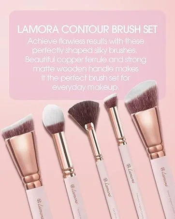 Contour Powder Kabuki Foundation Blush Fan Brush Set - Synthetic Sculpting and Highlighting Kit - Contouring Makeup Brushes - contour brush set