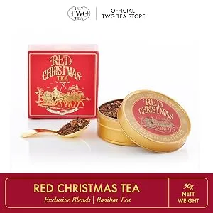 TWG Tea - Red Christmas Tea - Rooibos Tea - Hibiscus Orange & Apple - 15 Hand Sewn Cotton Tea Bags - Gift Set - red christmas tea