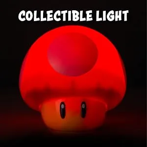 Paladone Super Mario Bros Toad Mushroom Light with Sound Collectable Light Up Figure Multi-Colour Single Retro - collectible light