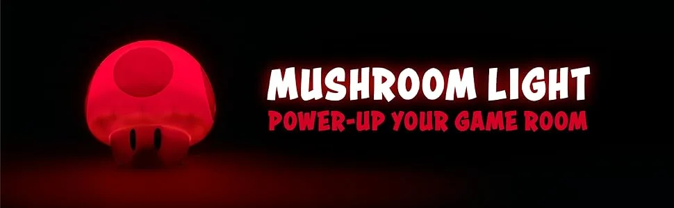 Paladone Super Mario Bros Toad Mushroom Light with Sound Collectable Light Up Figure Multi-Colour Single Retro - Mushroom Light, Power-up your game room