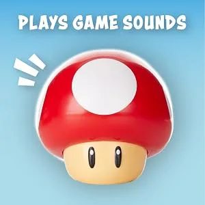 Paladone Super Mario Bros Toad Mushroom Light with Sound Collectable Light Up Figure Multi-Colour Single Retro - Plays Game Sounds