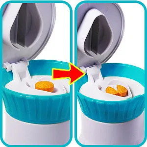 Opret Multifunction Pill Cutter 3 in 1 Pill Splitter/Crusher/Box for Small Pills Upgraded Design High Safety Blue - pill cutter