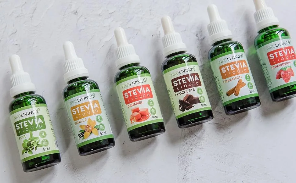 NKD Living Stevia Liquid Drops 50ml (New Label Design) - Natural Chocolate Stevia - with glass dropper - Stevia liquid all flavours