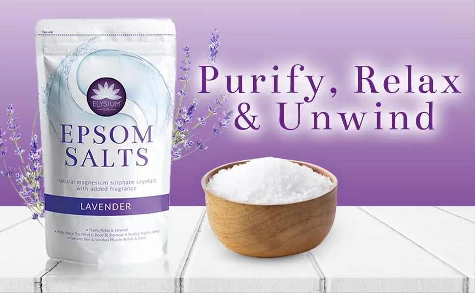 Elysium Spa Natural Lavender Epsom Salts 1Kg - lavendar