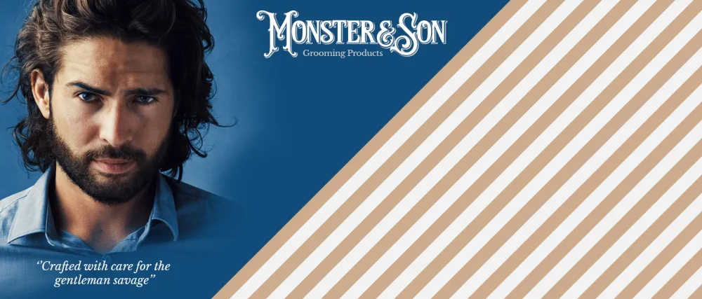 Monster&Son Beard Shaping Tool - Classic Oversized Design (Blue-Clear) - monster and son organic and natural beard grooming care best gift kit for men gentleman savage men