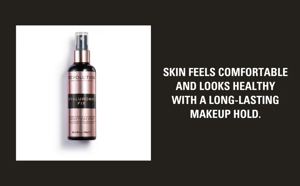 Makeup Revolution Hyaluronic Acid Fixing Spray Set Makeup All-Day Hydrated & Healthy Skin 100 ml 100 ml (Pack of 1) - Makeup Revolution, Hyaluronic Fixing Spray