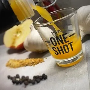 Steeps One Shot | 750ml | Original Flavour Organic Fire Cider | Apple Cider Vinegar with Turmeric & Ginger | 75 Health Drink Shots  - Acid Reflux