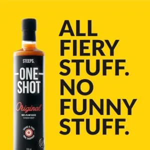 Steeps One Shot | 750ml | Original Flavour Organic Fire Cider | Apple Cider Vinegar with Turmeric & Ginger | 75 Health Drink Shots  - Organic