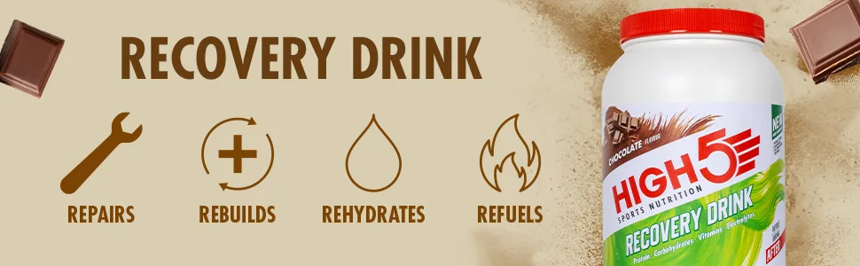 HIGH5 Recovery Drink | Whey Protein Isolate | Promotes Recovery | (Chocolate 1.6kg) Chocolate 1.6 kg (Pack of 1) - Recovery Drink