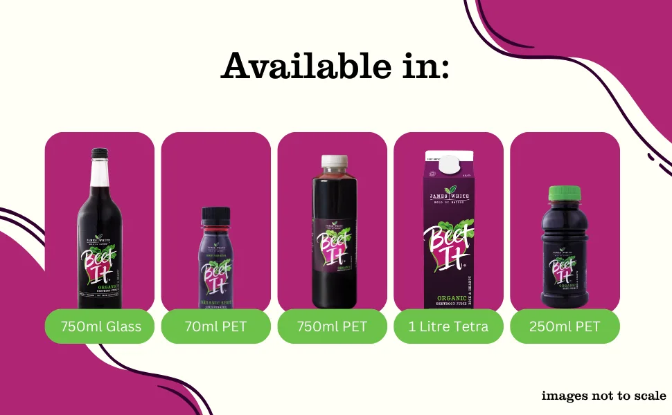 Beet It Organic Beetroot Juice (250ml x 12) Picked and Pressed Beetroot 12x250ml - Beet It Juice available formats