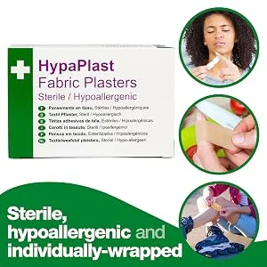 Safety First Aid Group HypaPlast Fabric Plasters Assorted (100) Sterile Hypoallergenic - Sterile fabric plasters