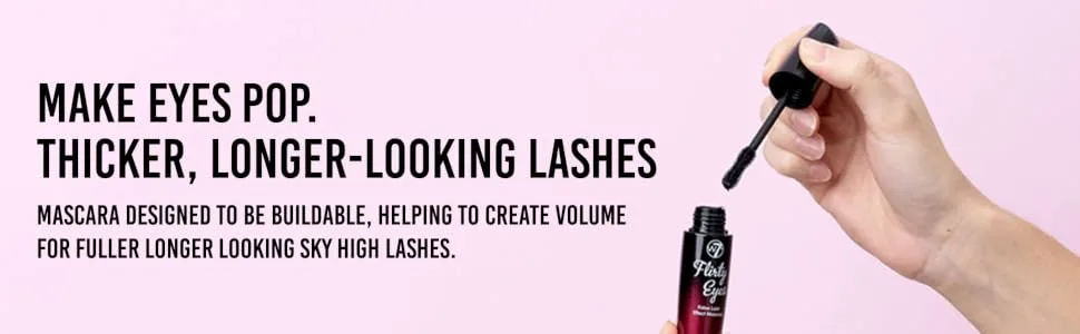 W7 Flirty Eyes Mascara - Long-Lasting Hourglass Black Mascara For Volume And Length - FLIRT2
