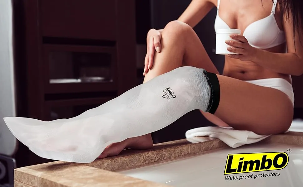 LimbO Waterproof Protectors Cast and Dressing Cover - Adult Full Leg (M100: 52-65 cm Upper Thigh Circ. (5 5 6 0)) - LimbO Half Leg
