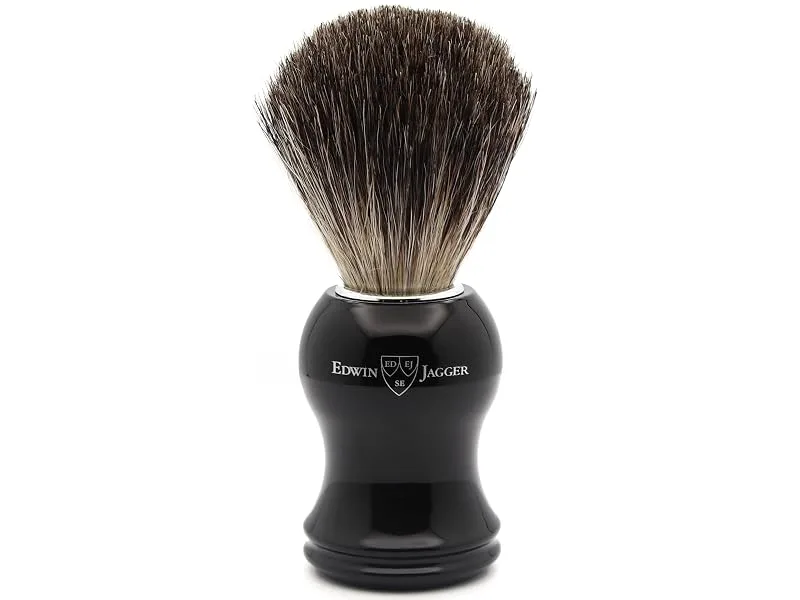 Edwin Jagger 81P36 Classic Badger Shaving Brush for Shaving Cream or Soap for Men (Black) Ebony - 81P36