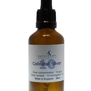 argentum plus - Colloidal Silver 10 ppm - 50 ml Glass Pipette with Glass Dropper Bottle - CS 10 50 ml dropper