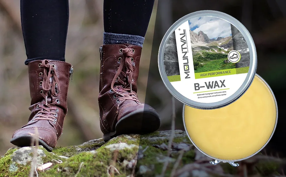 Mountval B-Wax Waterproofing Wax For Leather Shoes And Boots Transparent Natural 1 tin 100ml - Mountval B-Wax