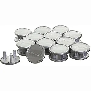Dreambaby Socket Covers Silver 24 Pieces 24 Count (Pack of 1) Silver - baby proofing