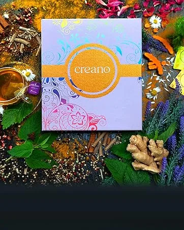 Creano Blooming Tea in Cupsize Flowering Tea Gift Set with 200 ml Glass Tea Cup and 8 Tea Flowers - White Tea - Organic Herbal Tea Gift Set