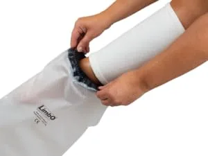 LimbO Waterproof Protectors Cast and Dressing Cover - Adult Half Leg (M76: 35-40 cm Above Knee Circ. (5 5 6 0)) - Step Two