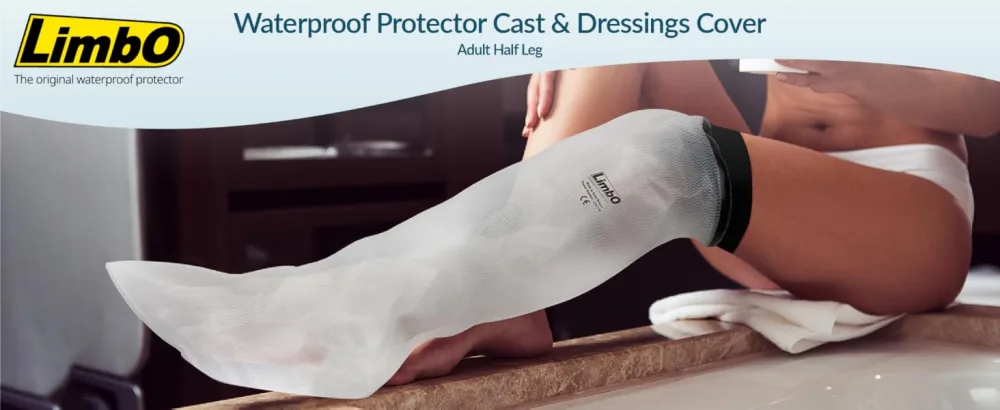 LimbO Waterproof Protectors Cast and Dressing Cover - Adult Half Leg (M76: 35-40 cm Above Knee Circ. (5 5 6 0)) - Waterproof Protector Cast & Dressings Cover